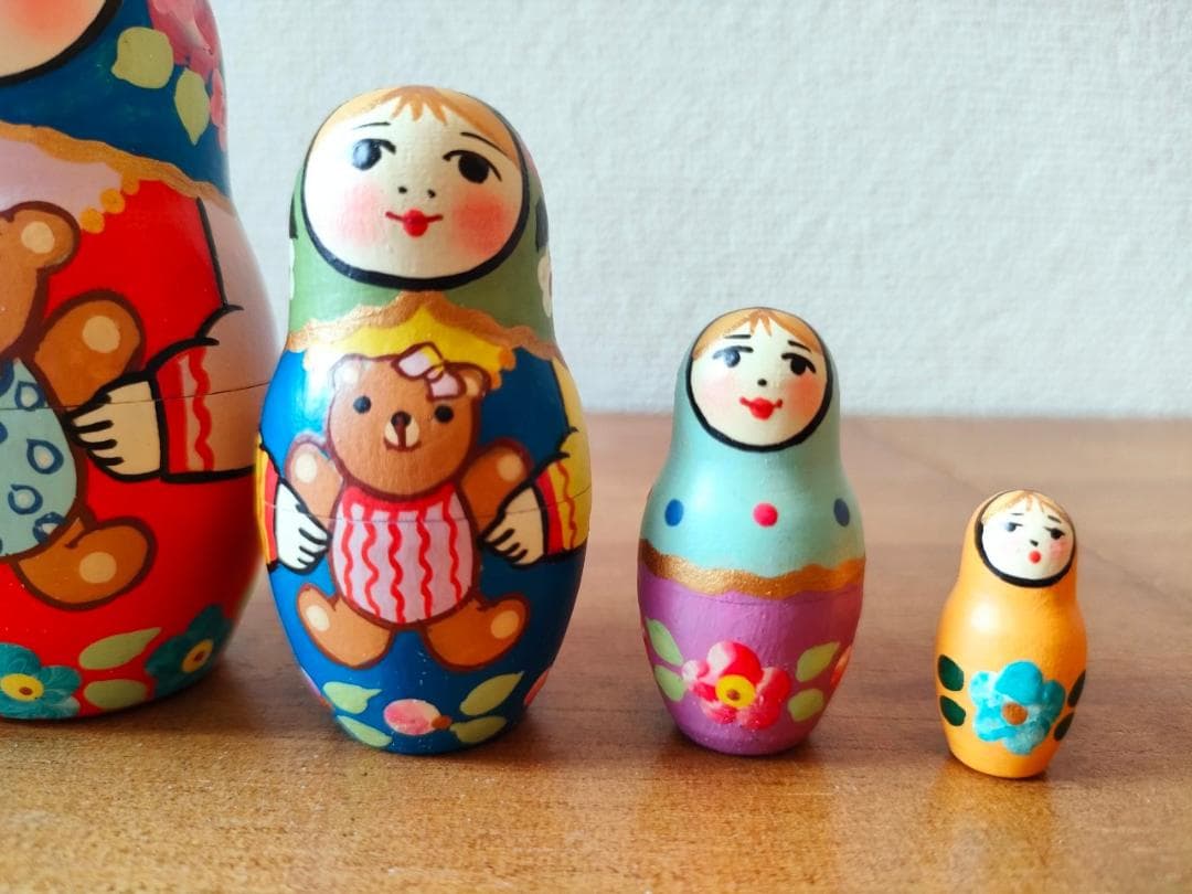 【LYH010】 北欧ロシア雑貨、マトリョーシカ【くまのぬいぐるみ】