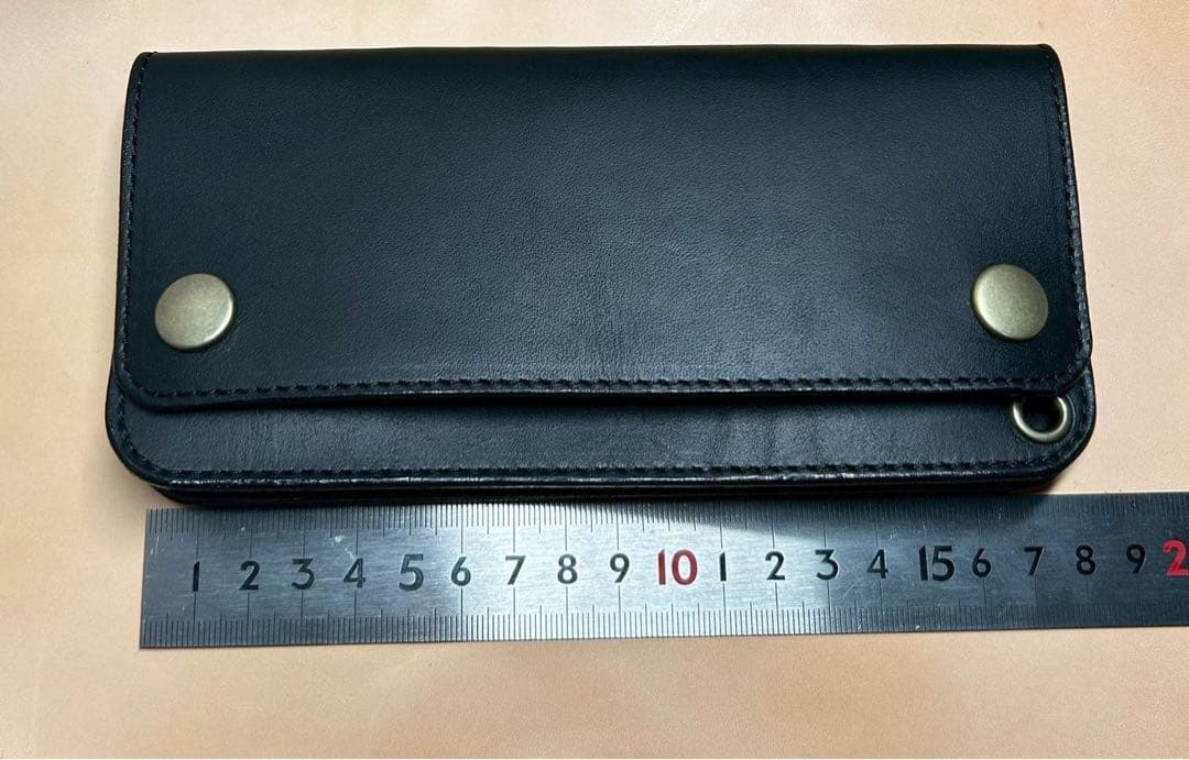 トラッカーウォレット　ミドル　ロング　3層　コンパクト財布　本革　牛革