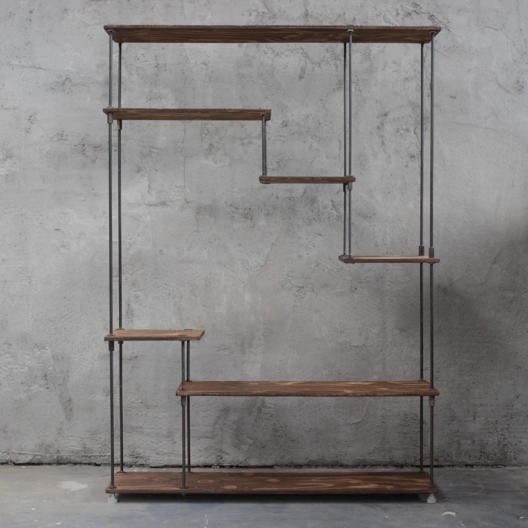 【SALE】アイアン　シェルフ　オープンシェルフ　観葉植物　棚　ブラウン　飾り棚