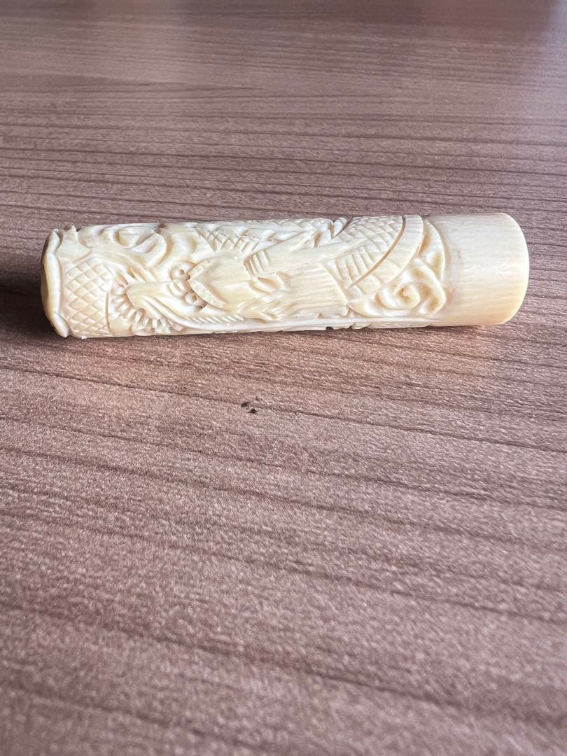 【極細密彫刻】龍 彫刻 印材 根付 文鎮 古美術 骨董品