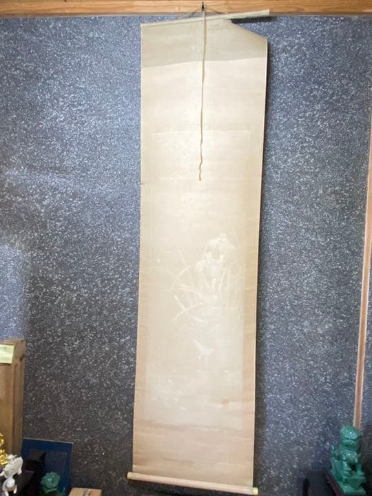 超限定6月4日20時迄 ‼️富山作　杜若に水鳥　掛け軸　絹本肉筆署名落款合わせ桐箱