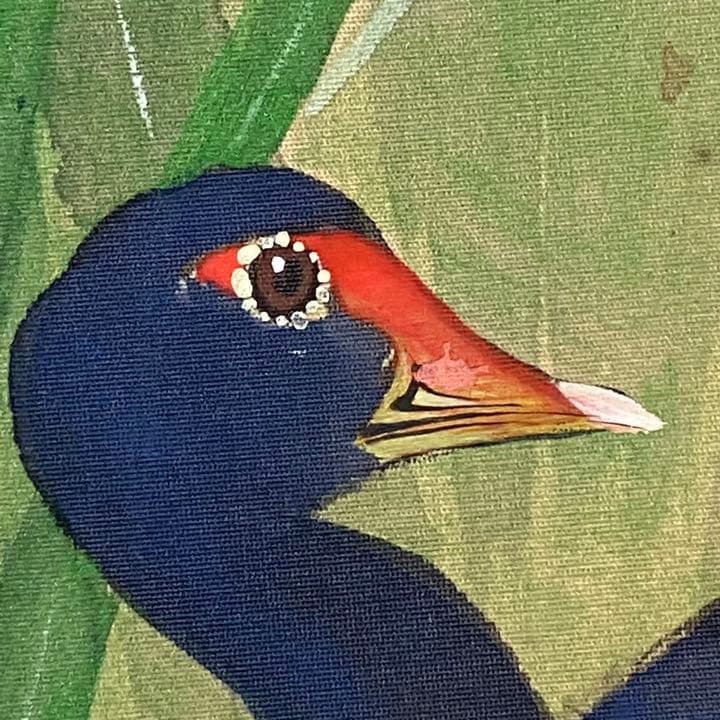 超限定6月4日20時迄 ‼️富山作　杜若に水鳥　掛け軸　絹本肉筆署名落款合わせ桐箱