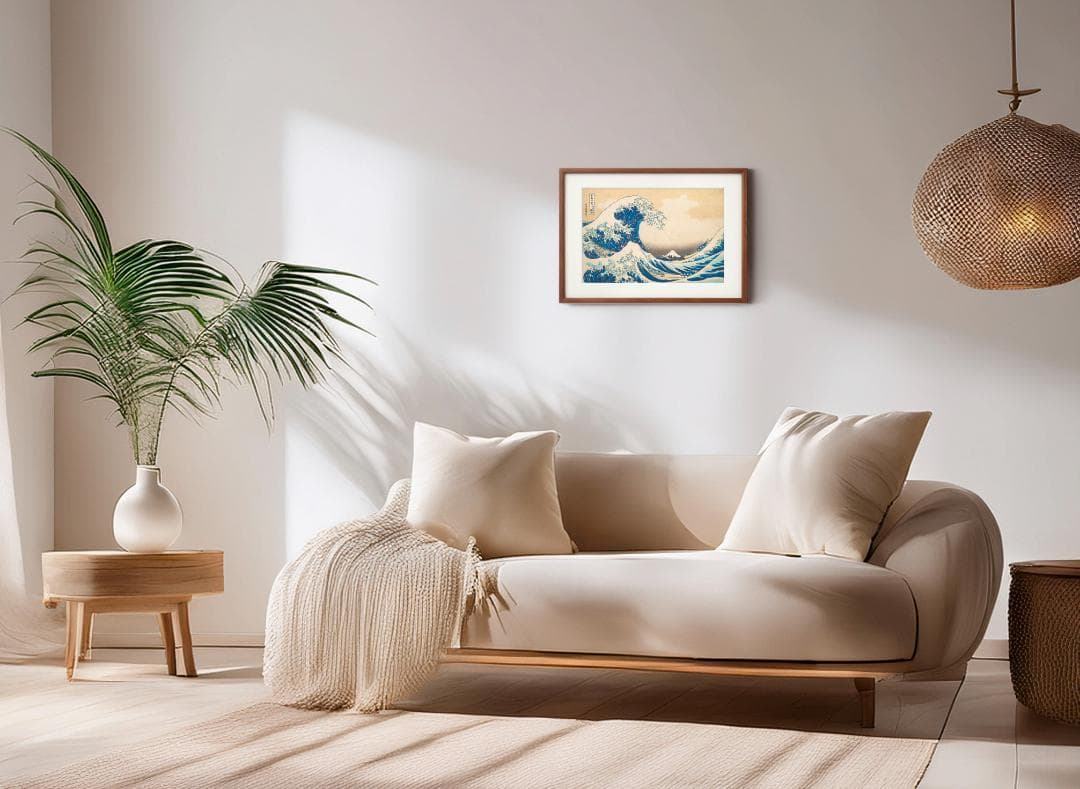 葛飾北斎 神奈川沖浪裏 グレートウェーブ ジークレー 版画 和紙 複製画 額付き