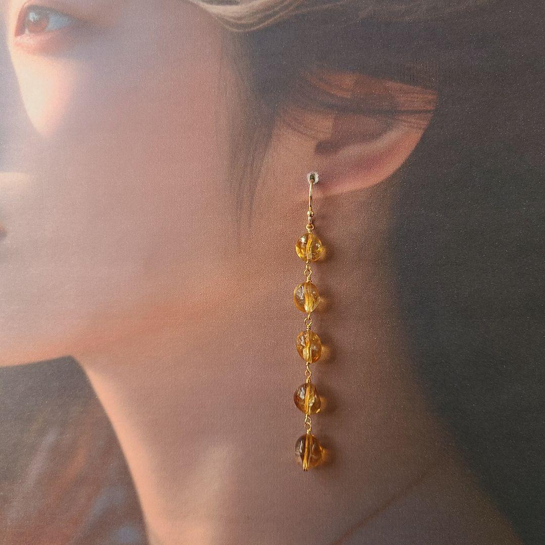 【※1007】ブレスレット＆ピアス シトリン※特別価格※