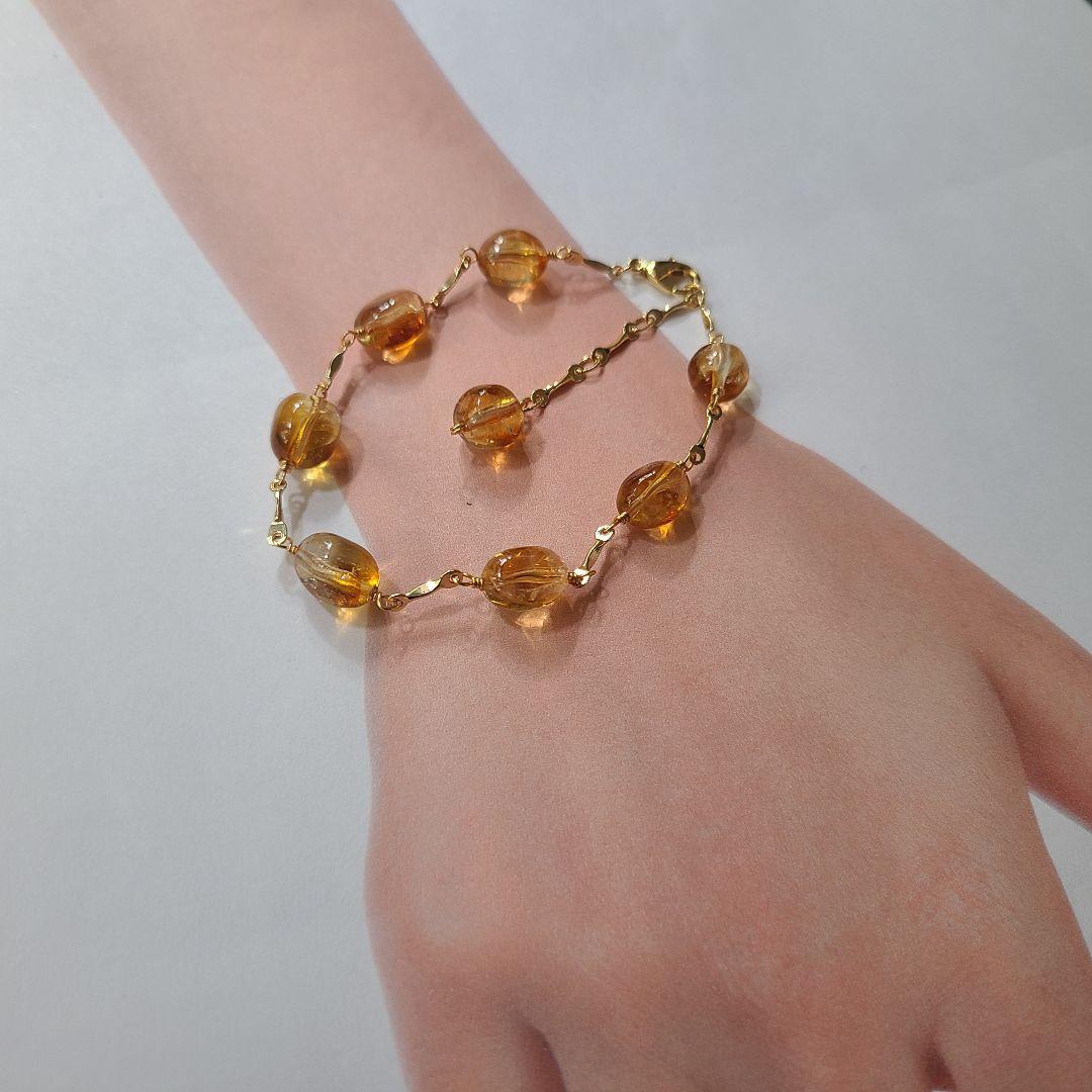 【※1007】ブレスレット＆ピアス シトリン※特別価格※