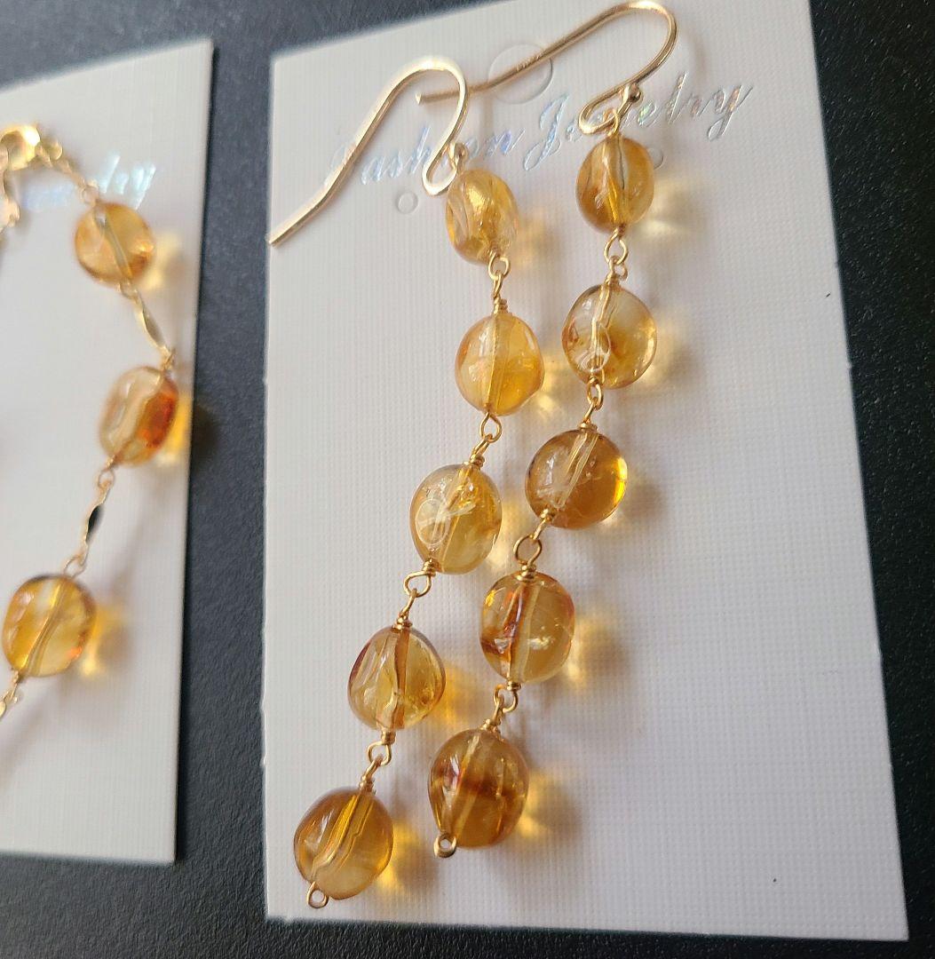 【※1007】ブレスレット＆ピアス シトリン※特別価格※