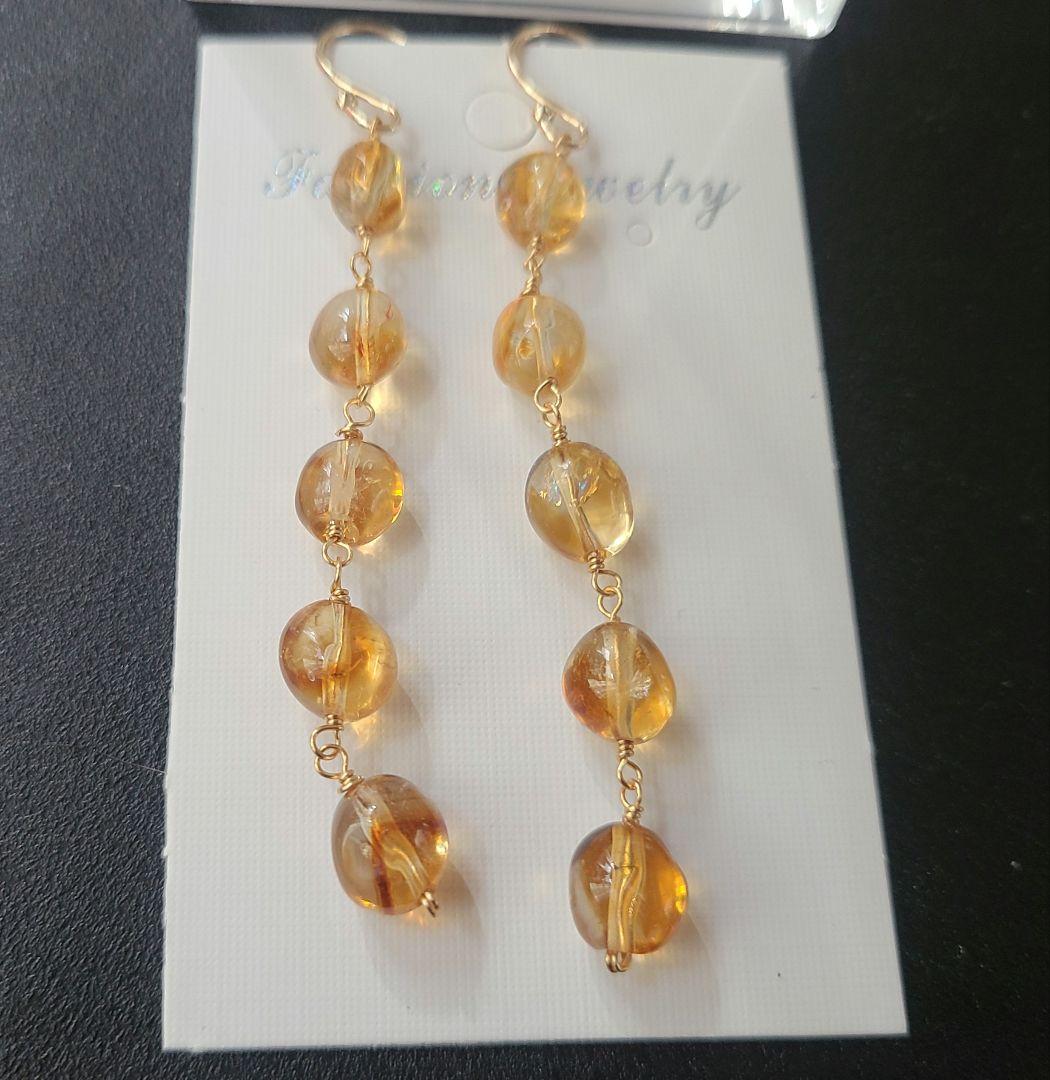 【※1007】ブレスレット＆ピアス シトリン※特別価格※