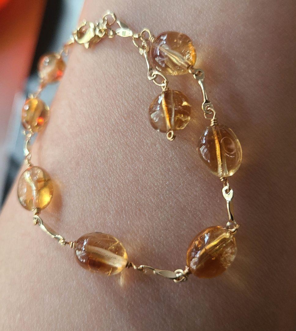 【※1007】ブレスレット＆ピアス シトリン※特別価格※