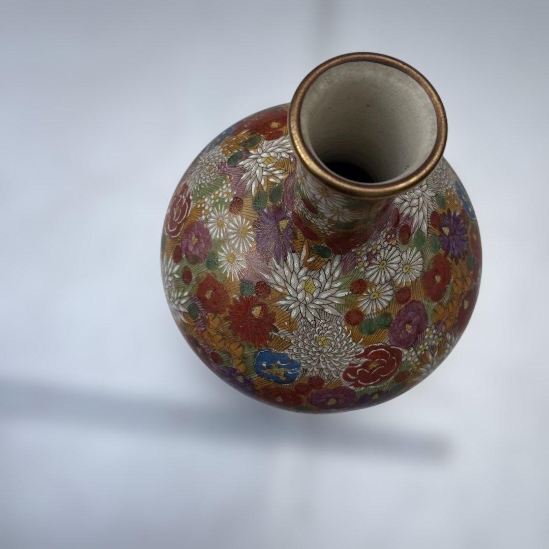 V*a様 九谷焼 飾り壺 九谷章山 百花繚乱 金彩