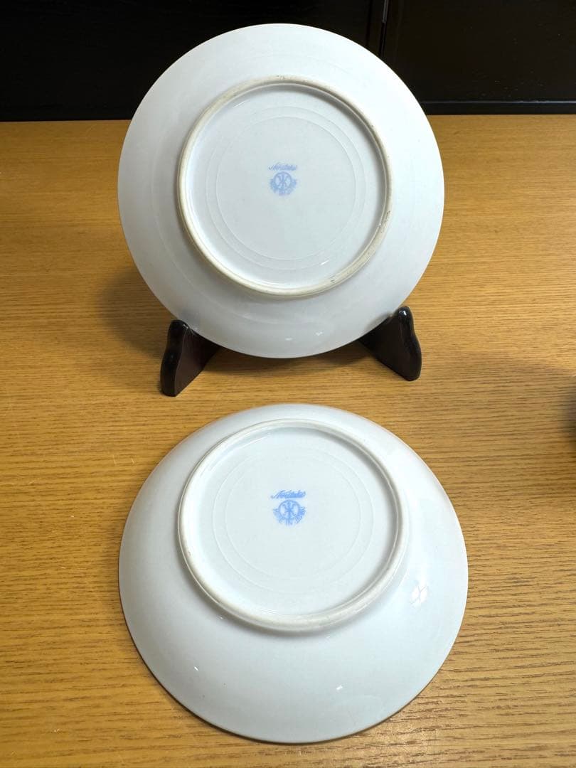 オールドノリタケ美品！金彩砂漠風景画 トリオセット　カップ＆ソーサー　プレー卜