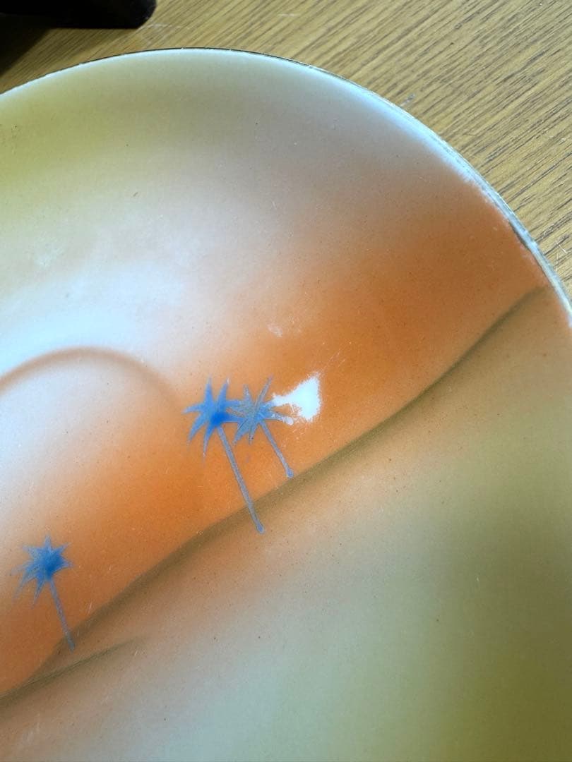 オールドノリタケ美品！金彩砂漠風景画 トリオセット　カップ＆ソーサー　プレー卜