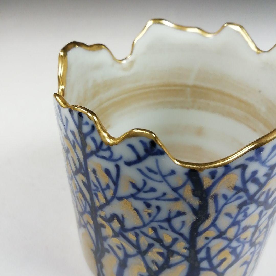 Ｗ１９８　蓋置　『色絵　森之図』『高野昭阿弥 造』　共箱　茶道具