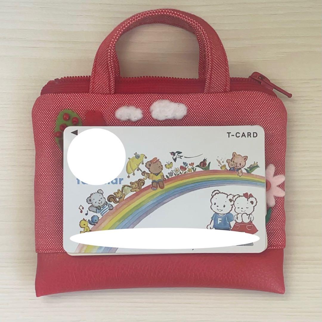 ビーズ刺繍のアップリケがかわいいリバティ生地フィービーミニバッグチャーム/デニム