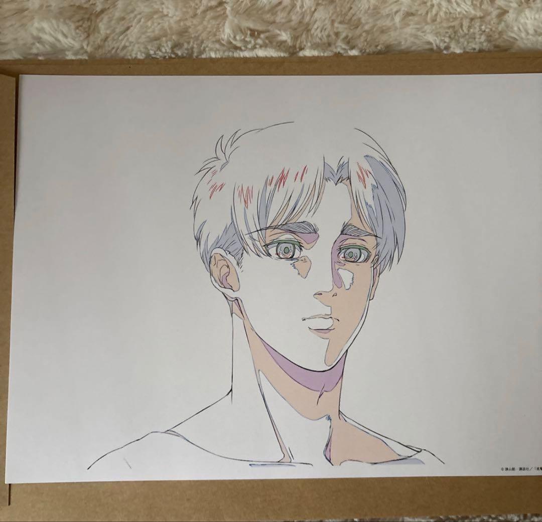 進撃の巨人　mappa カット袋付き原画風ボード エレン　ミカサ　原画