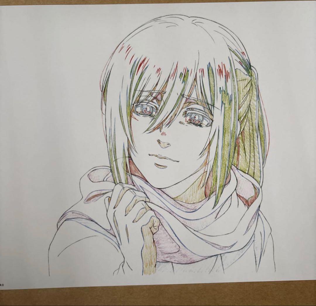 進撃の巨人　mappa カット袋付き原画風ボード エレン　ミカサ　原画