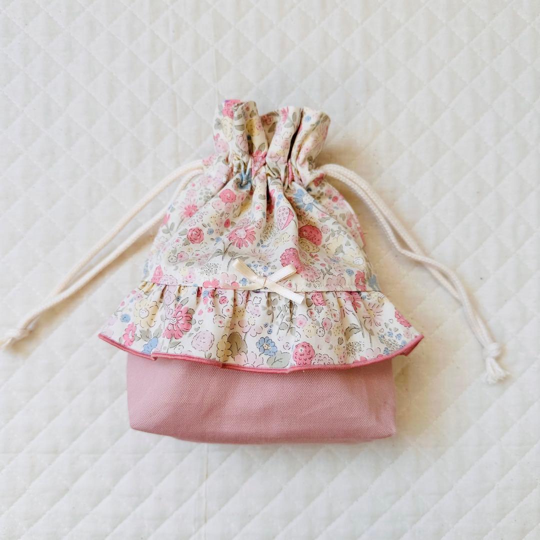 y..✿ฺ ハンドメイド　ヌビ　レッスンバッグ　ハート　ピンク　女の子