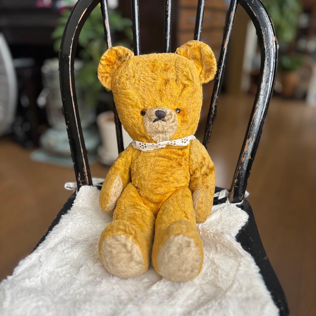 アンティークテディベア アンティークベア　黄色　ぬいぐるみ