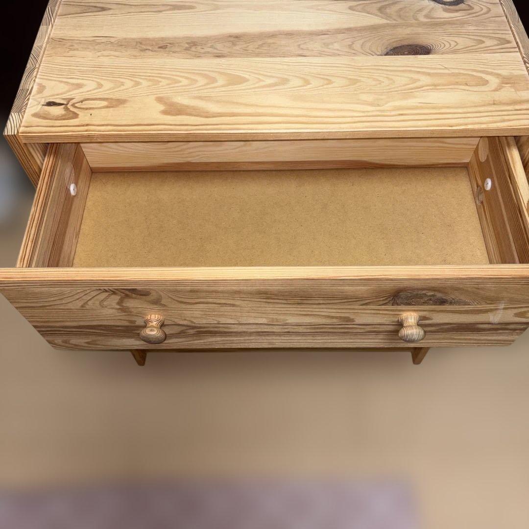 IKEA ラスト　木製 3段チェスト　天然木　廃盤品