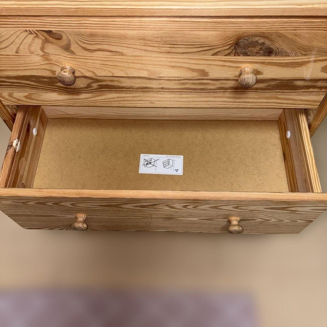 IKEA ラスト　木製 3段チェスト　天然木　廃盤品