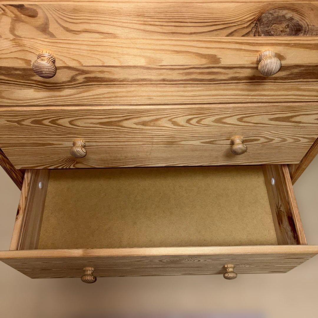 IKEA ラスト　木製 3段チェスト　天然木　廃盤品