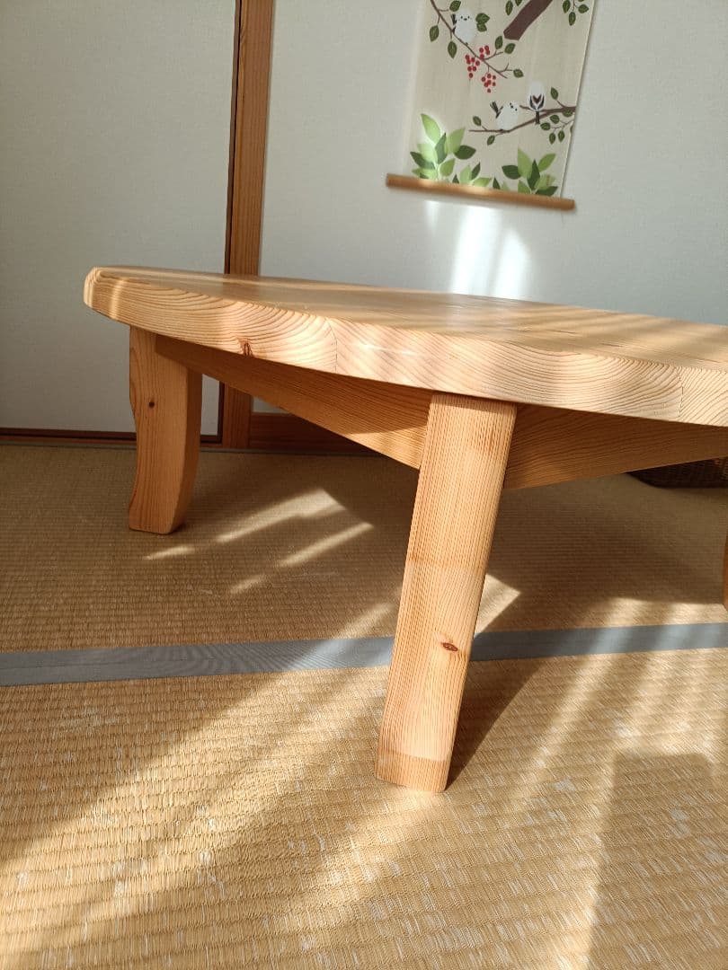 あんこ様　円形木製座卓 直径約90cm