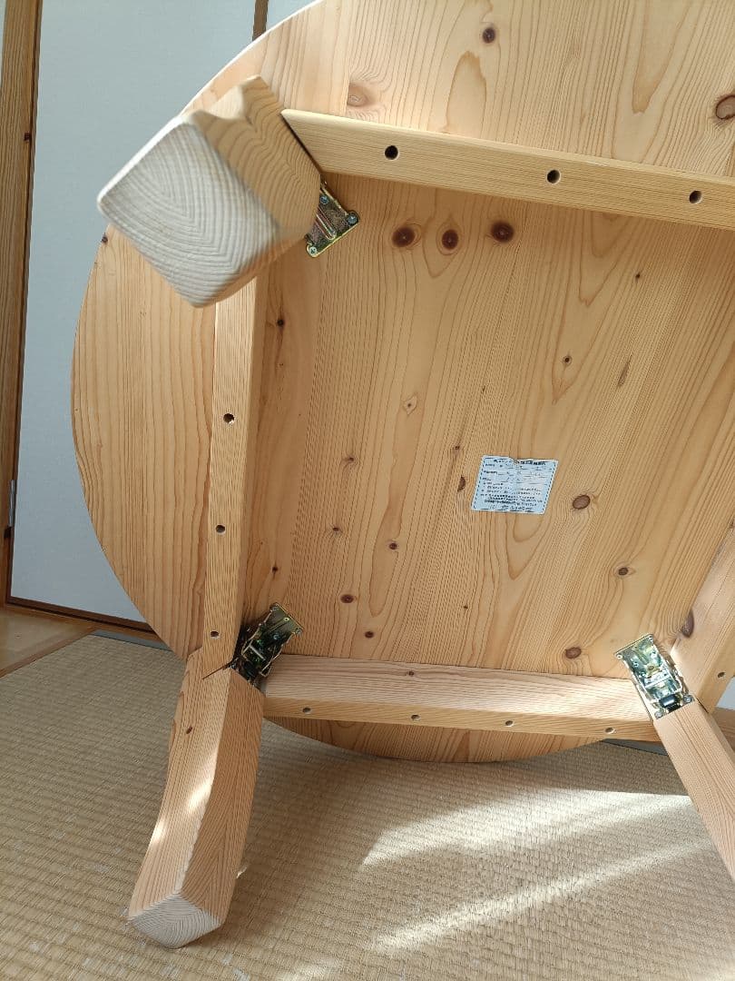 あんこ様　円形木製座卓 直径約90cm