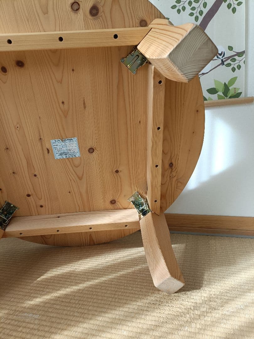 あんこ様　円形木製座卓 直径約90cm