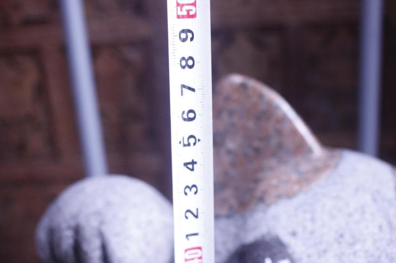 ◆石材 招き猫 　置物 猫の置物 　千客万来　招き猫御影石　高さ47㎝