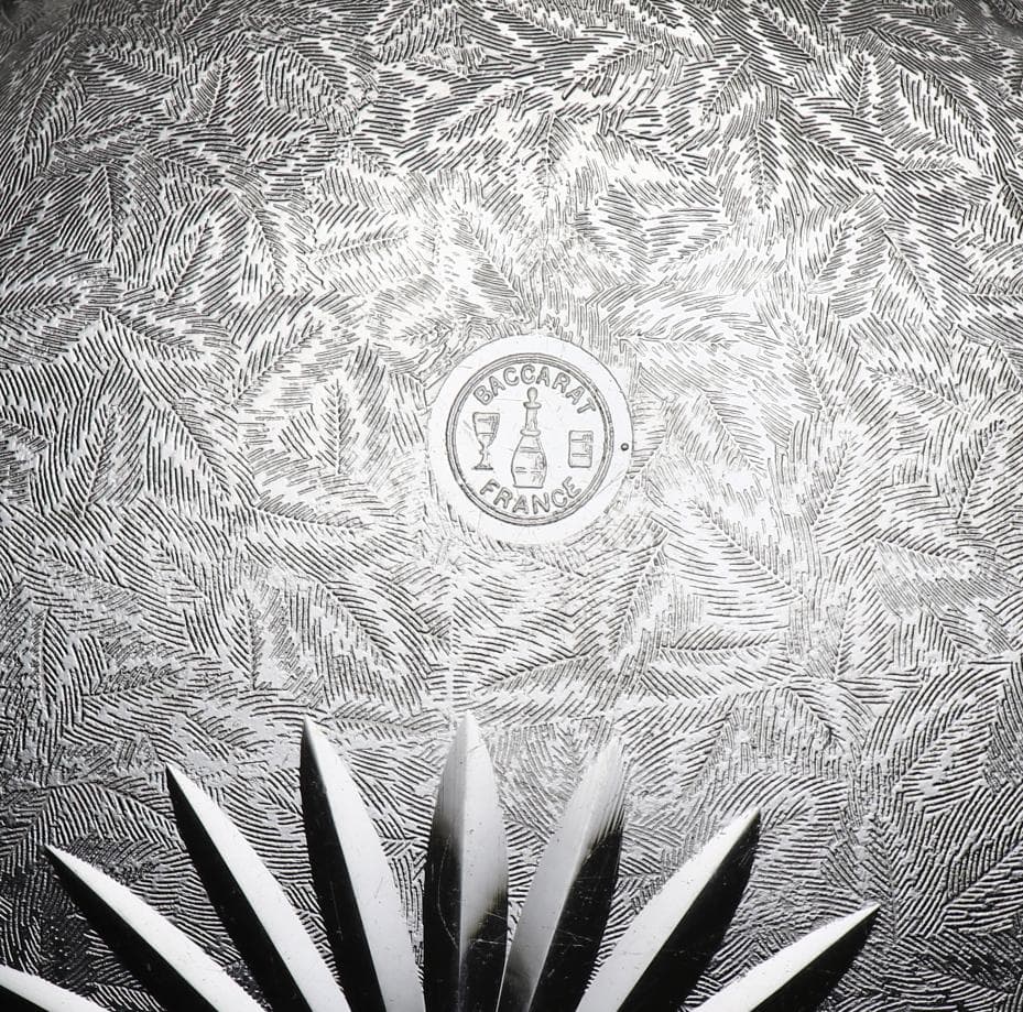 オールド・バカラ 1900年頃 アシッドエッチング 大型 切子鉢 ボウル