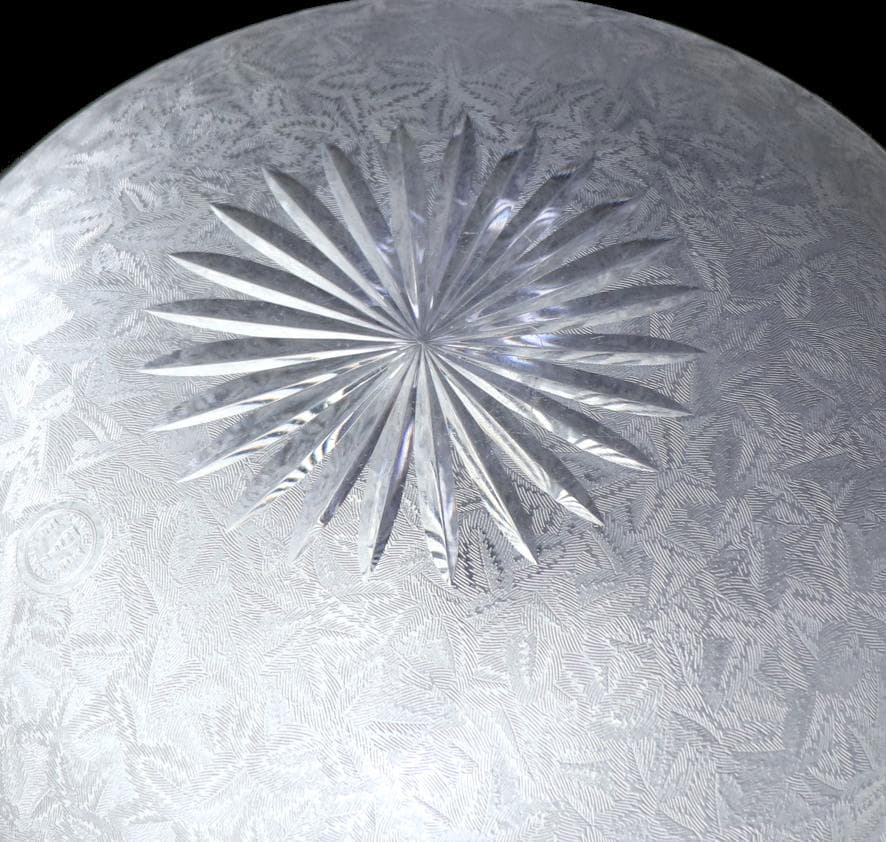 オールド・バカラ 1900年頃 アシッドエッチング 大型 切子鉢 ボウル