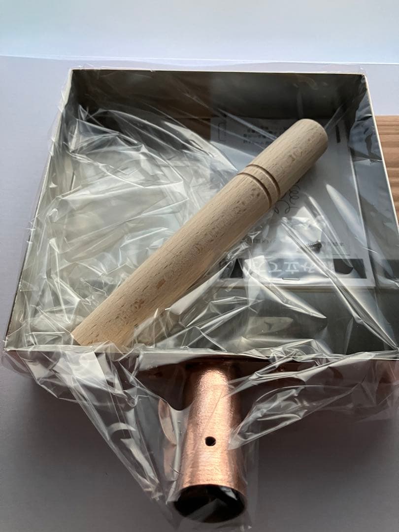 純銅玉子焼き18cm木蓋付CNE117【日本製・新品、未使用】