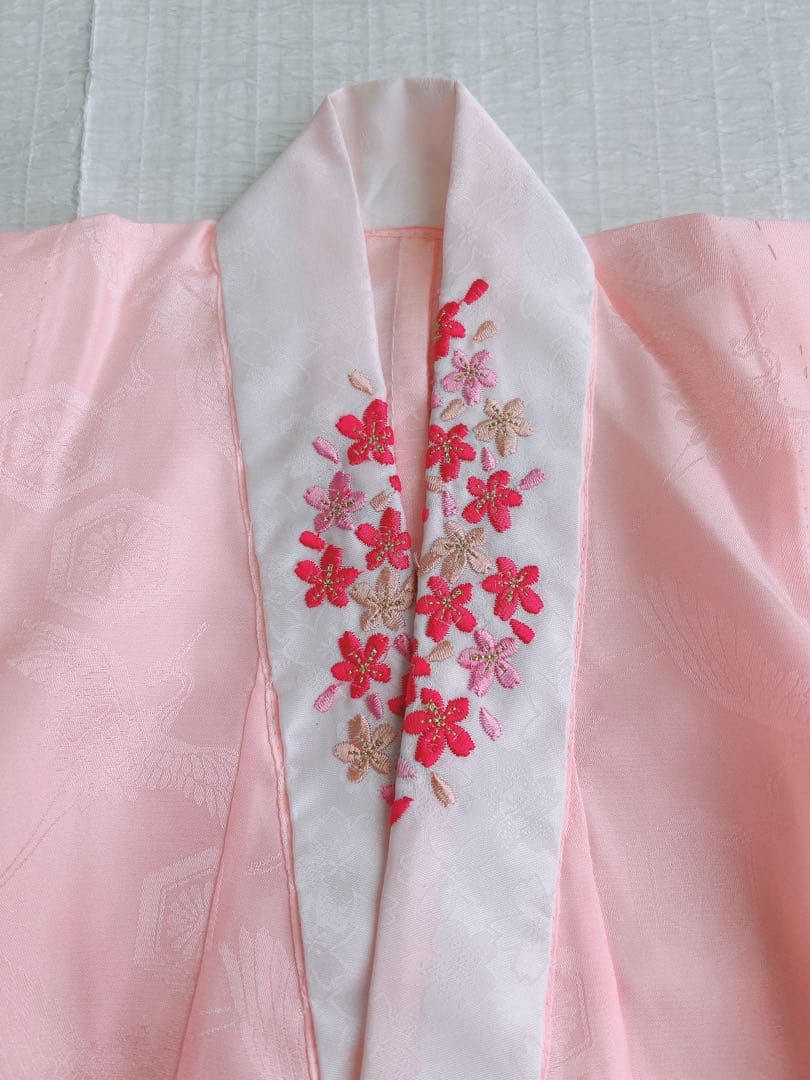 七五三 3歳着物 被布セット 白 絞り加工