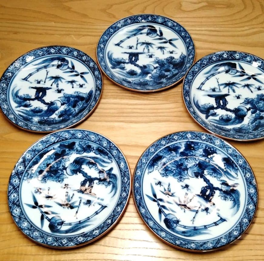 ☆ 加藤利昌 清水焼 染付花鳥皿