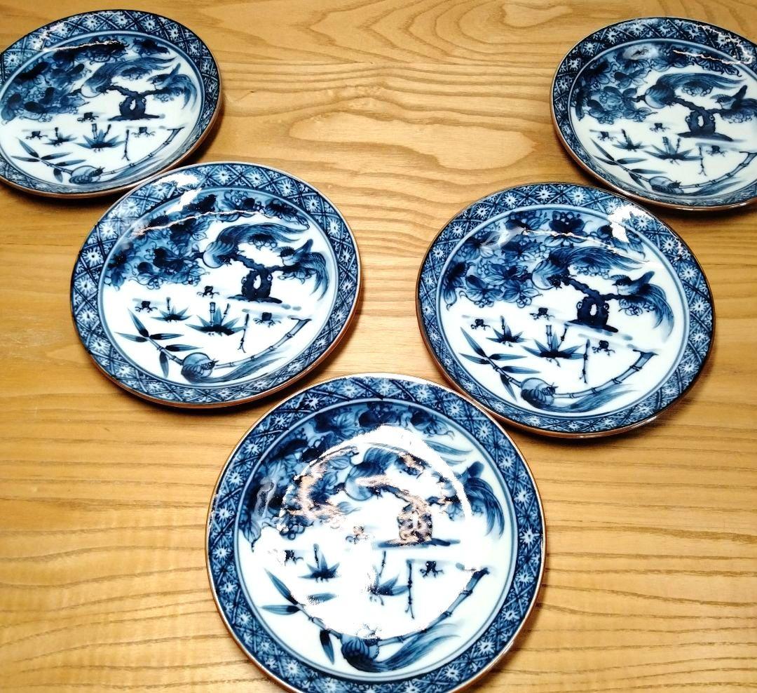 ☆ 加藤利昌 清水焼 染付花鳥皿