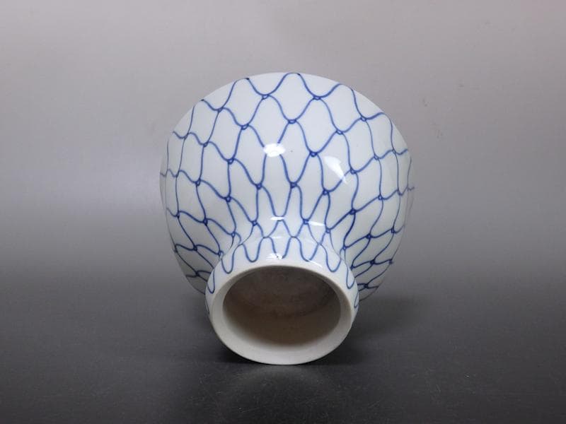 古伊万里　染付　網目紋様の図　盃洗　D471AS-AZq