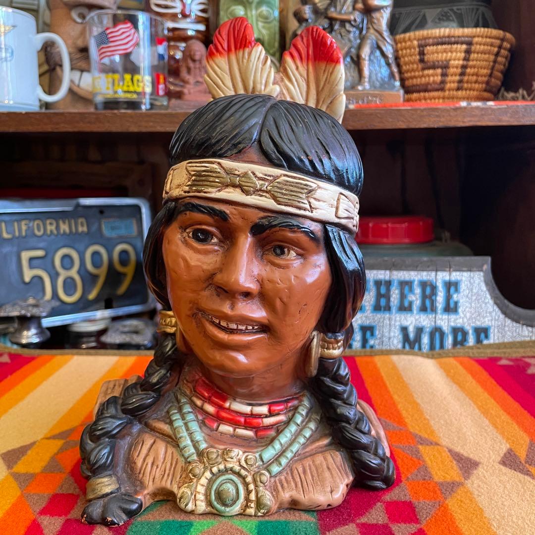 貴重！70sネイティブアメリカン像USAアンティーク /50's40'sナバホ族