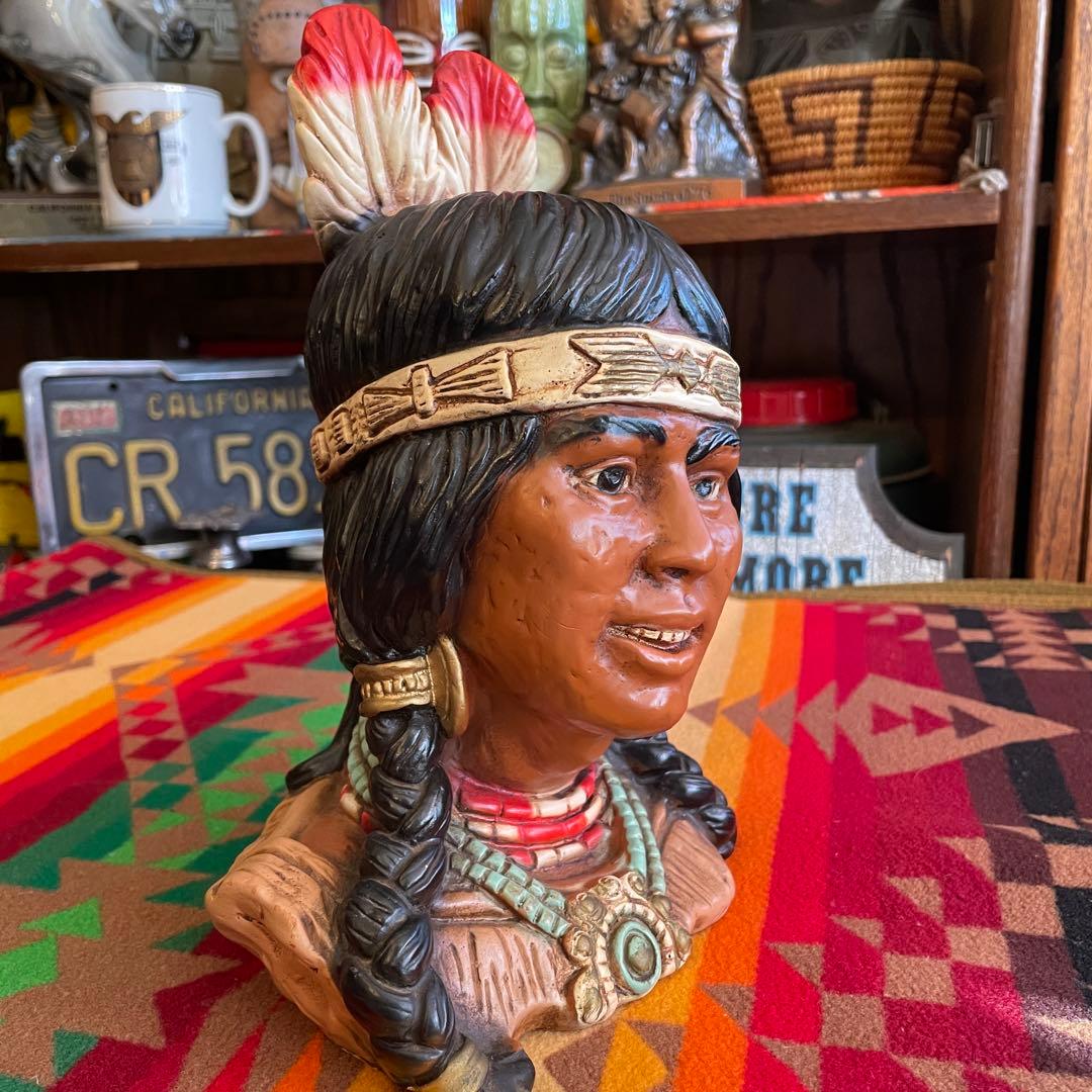 貴重！70sネイティブアメリカン像USAアンティーク /50's40'sナバホ族