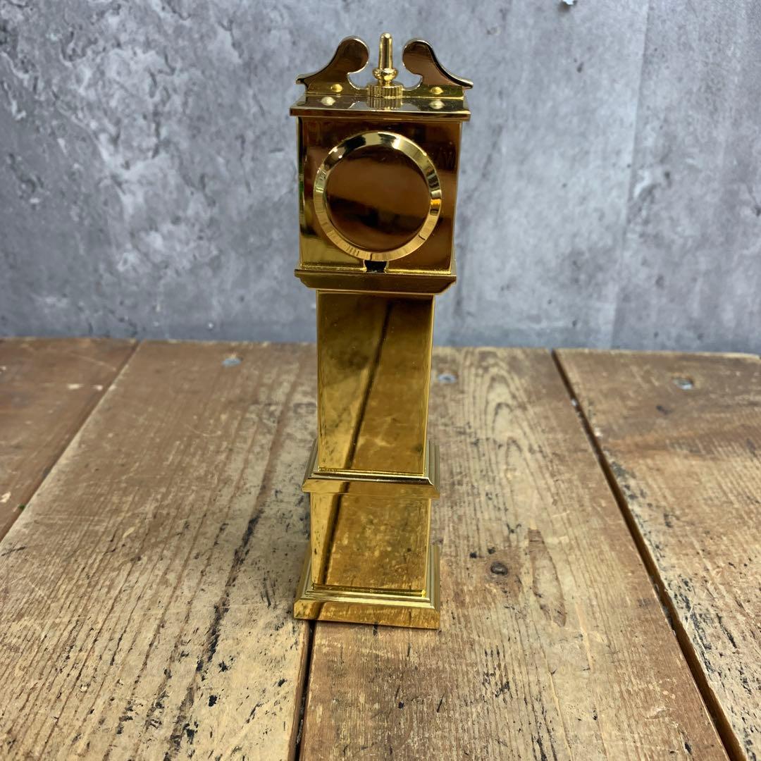 E-4 【希少・美品】Rhythm/リズム時計 ミニチュア 柱時計型 置時計 ゴ