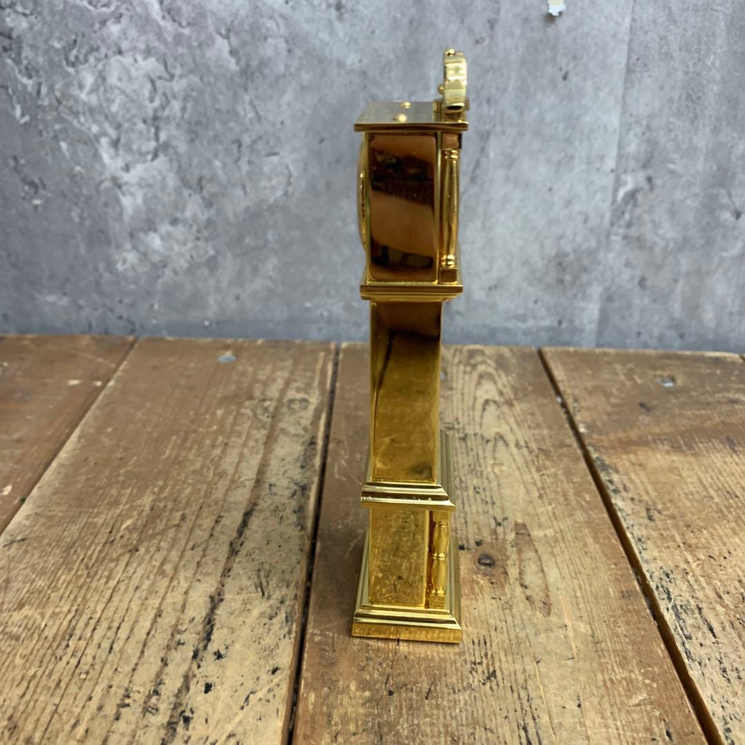 E-4 【希少・美品】Rhythm/リズム時計 ミニチュア 柱時計型 置時計 ゴ