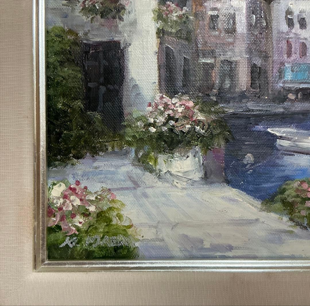 絵画・額縁・油絵・前田光一・ナポリ港・イタリア・F6号・美術品・インテリア・雑貨