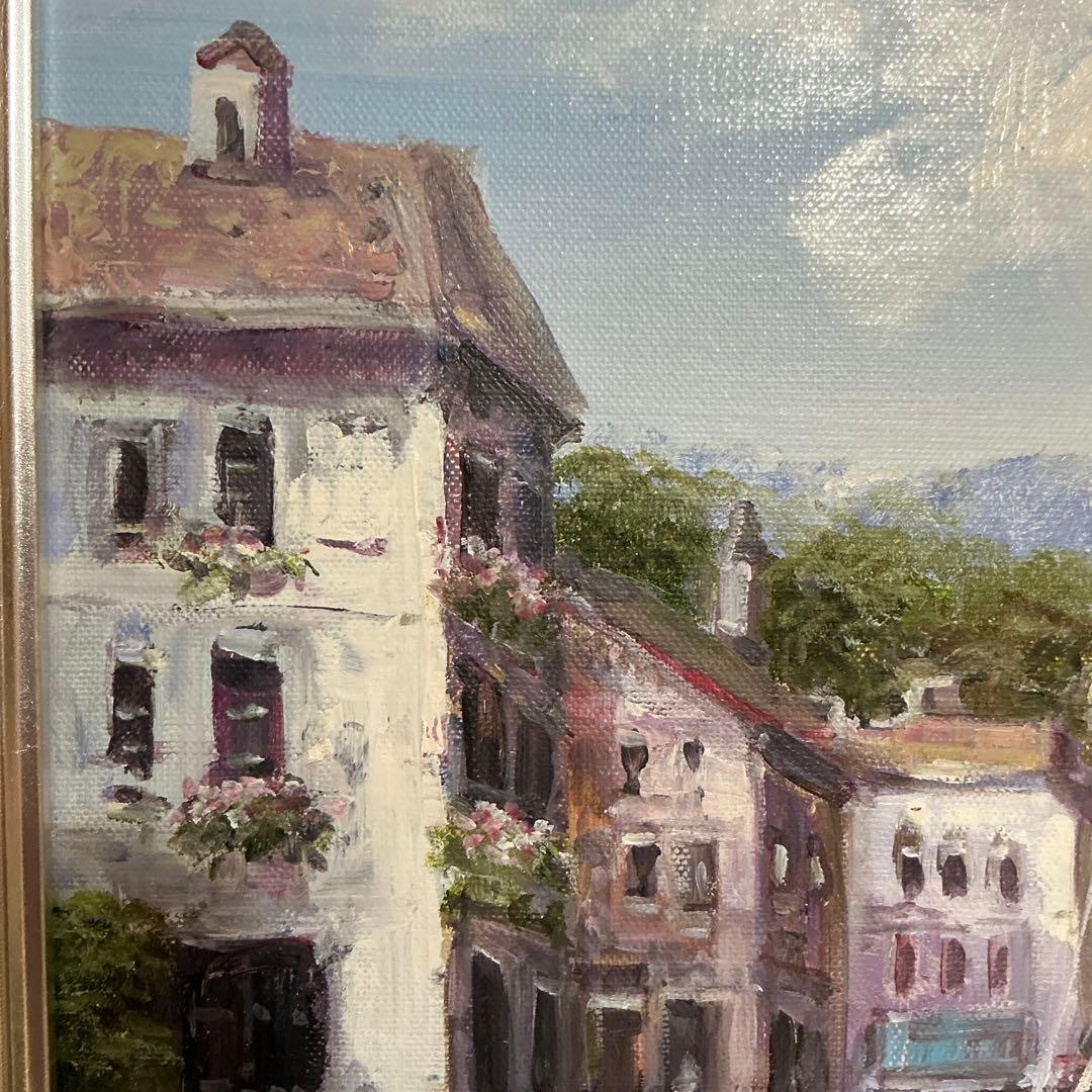 絵画・額縁・油絵・前田光一・ナポリ港・イタリア・F6号・美術品・インテリア・雑貨