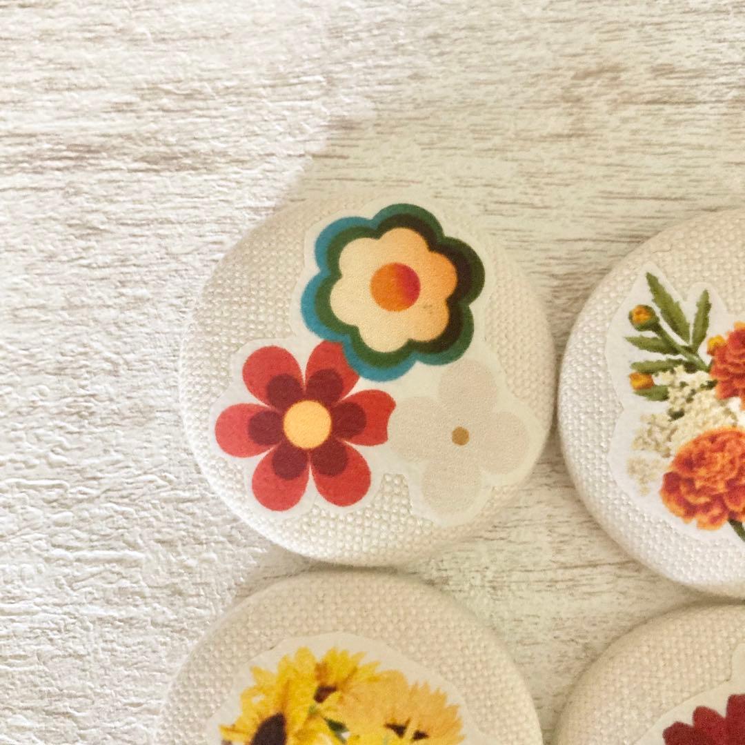 選べる　花のくるみボタンヘアゴム 5種