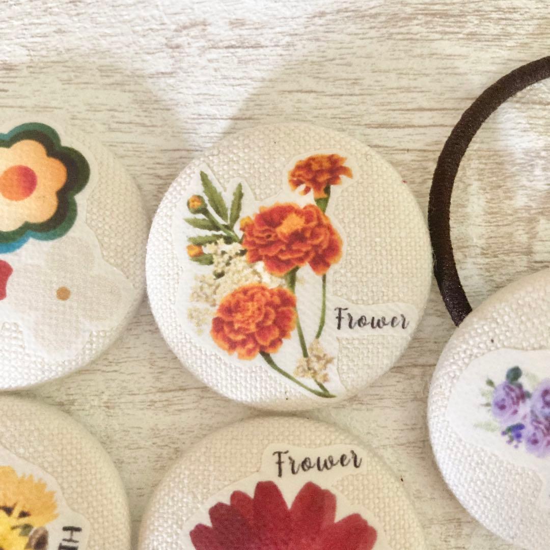 選べる　花のくるみボタンヘアゴム 5種