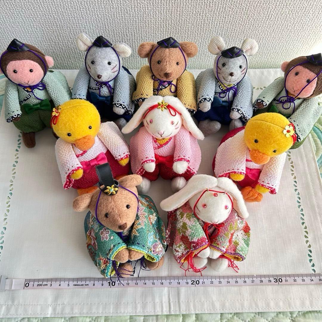 ハンドメイドひな祭りぬいぐるみ10体セット