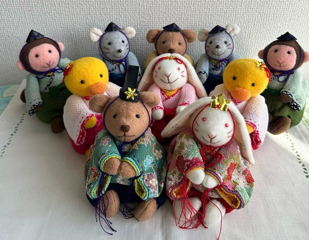 ハンドメイドひな祭りぬいぐるみ10体セット
