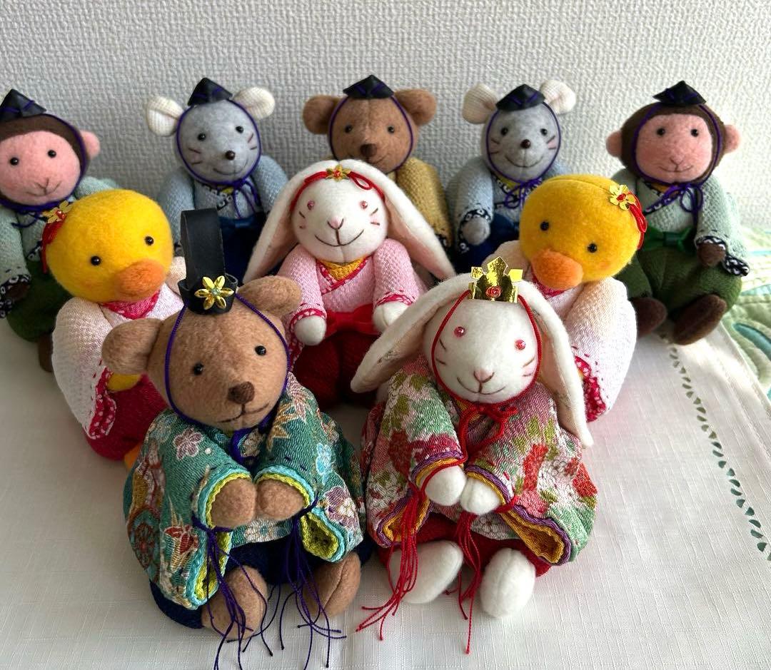ハンドメイドひな祭りぬいぐるみ10体セット