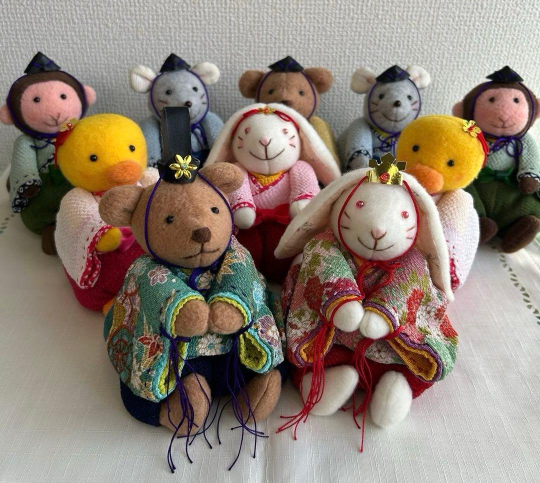 ハンドメイドひな祭りぬいぐるみ10体セット