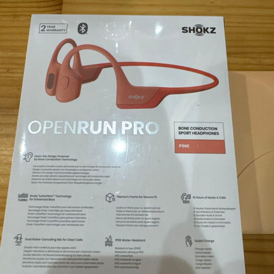 【新品】未開封　SHOKZ OPENRUN PRO 骨伝導イヤフォン ピンク