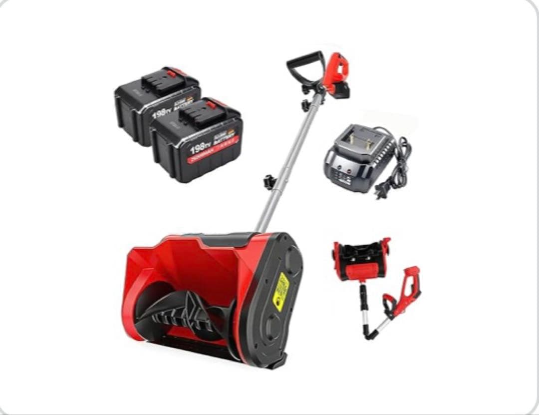 LOOPFKL 電動除雪機 充電式　家庭用 雪掻き電動除雪機【バッテリー2個付】