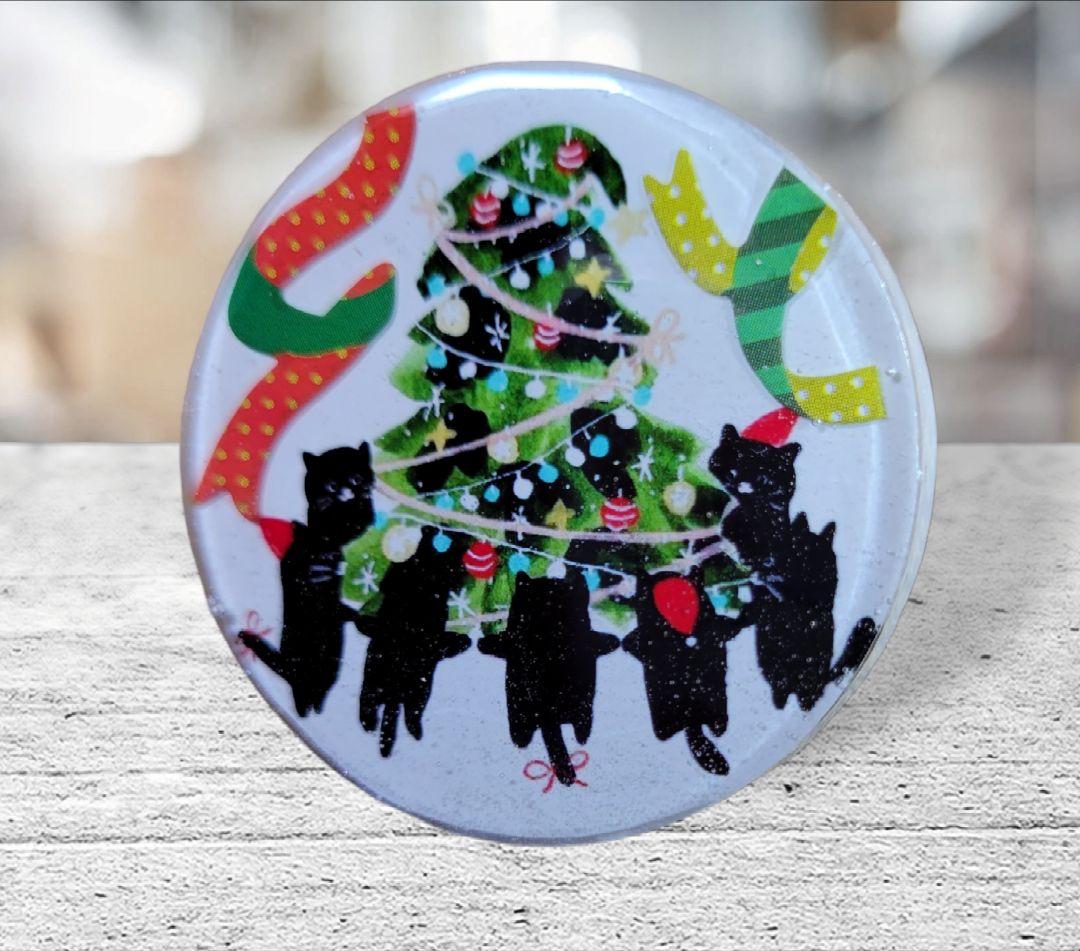 NO.595❤黒猫ちゃん達のXmas❤レジンヘアゴム ブローチ